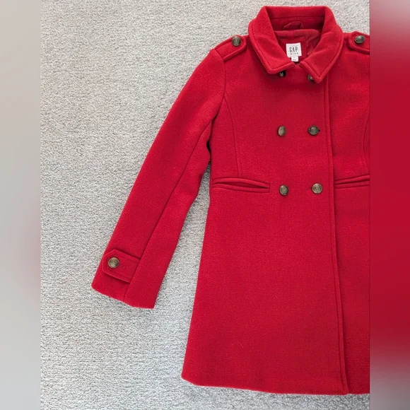 GUC GAP Kids Red Pea Coat - Picture 2 of 7